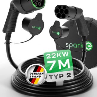 Cablu Incărcare Masini Electrice Spark-e 7m 22kW 32A Type 2. Cablu de încărcare Spark-e Tip 2 22 kW 7 m pentru mașini electrice EV Inclusiv geantă - Cablu de încărcare E Car - Cablu de încărcare 32A 3P Tip 2 - Cablu de încărcare Tip 2 - Cablu de încărcare Tip 2 - 22 kW - Wallbox