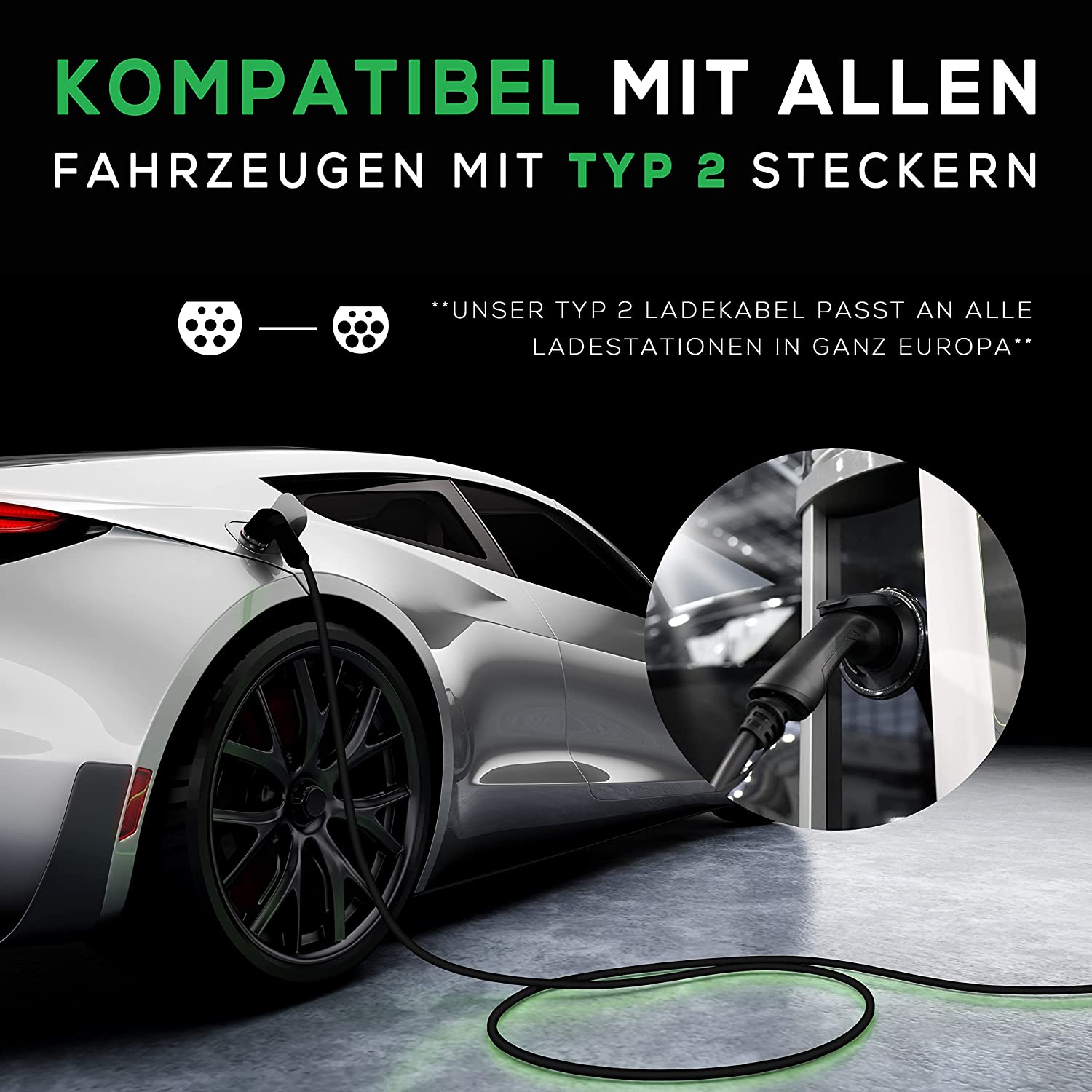 Cablu de încărcare Spark-e Tip 2 22 kW 7 m pentru mașini electrice EV Inclusiv geantă - Cablu de încărcare E Car - Cablu de încărcare 32A 3P Tip 2 - Cablu de încărcare Tip 2 - Cablu de încărcare Tip 2 - 22 kW - Wallbox