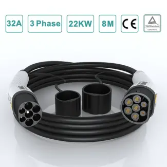 Cablu Incarcare Masini Electrice 22 kW 32 A 8 m Type 2 Trifazic Mod 3 Max Green. Cablu de Incarcare Masini Electrice 22 kW 32 A 8 m Type 2