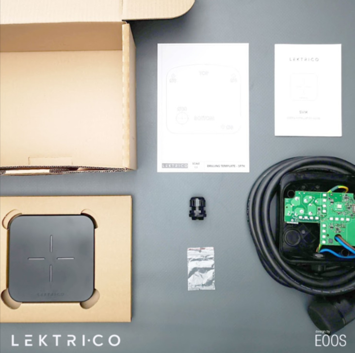 Statie de Incarcare Masini Electrice LEKTRI.CO 1P7K + EM, monofazat, 7.4 kW, 32A, Type 2, cablu 5m Wi-Fi