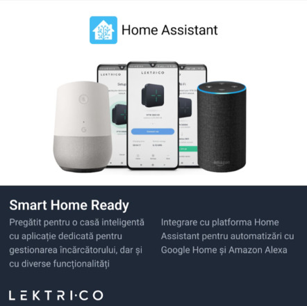 Statie de Incarcare Masini Electrice LEKTRI.CO 1P7K + EM, monofazat, 7.4 kW, 32A, Type 2, cablu 5m Wi-Fi