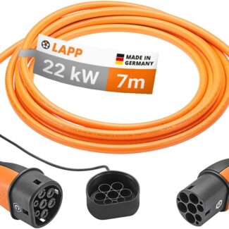 Cablu de Incărcare Tip 2, 22 kW, 7 m, 32 Amperi, Trifazic, LAPP MOBILITY Galben