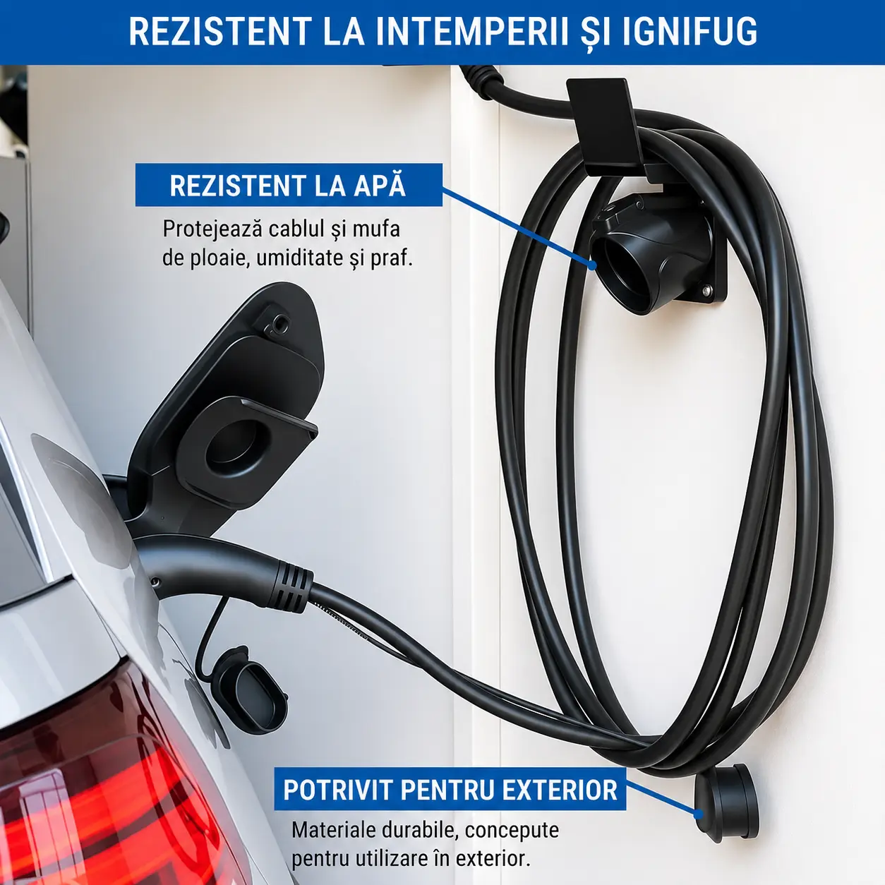 Suport de Perete pentru Cablu de Incarcare