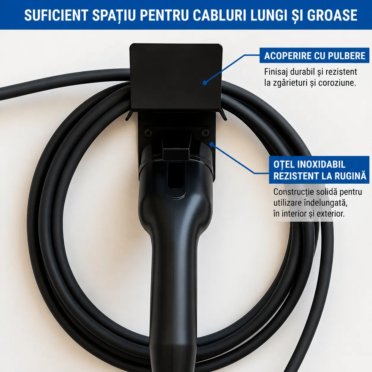 Suport de Perete pentru Cablu de Incarcare Type 2
